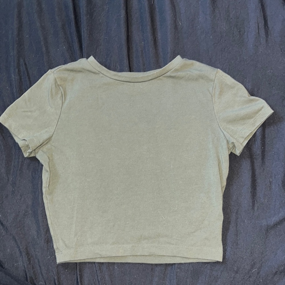 Army Green Cropped Tshirt